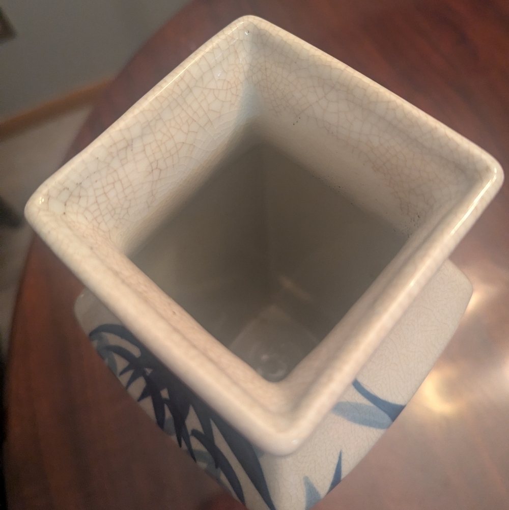 Vintage Blue and White Porcelain Bamboo Vases China - Picture 6 of 6